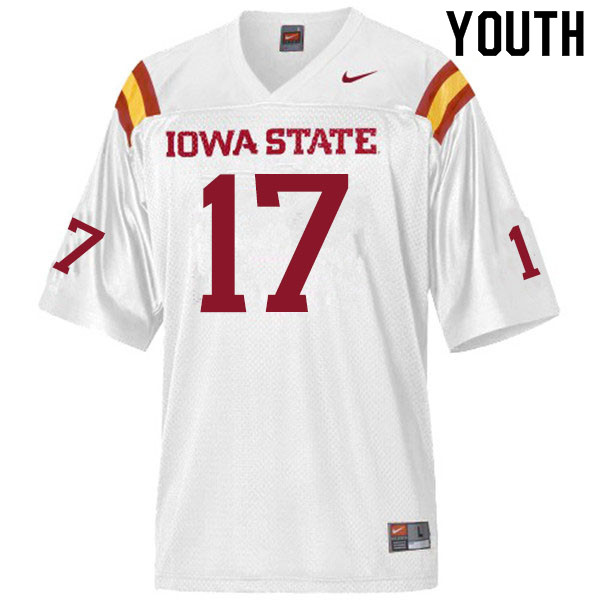 Iowa State Cyclones Youth #17 Darren Wilson Jr. Nike NCAA Authentic White College Stitched Football Jersey HL42B13RW